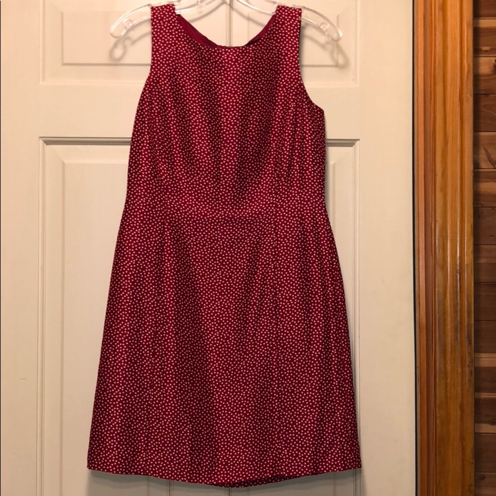 RED PURE SILK SHELL ANN TAYLOR PETITE DRESS